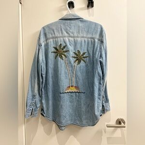 American Eagle Outfitters Light Blue Denim Shirt